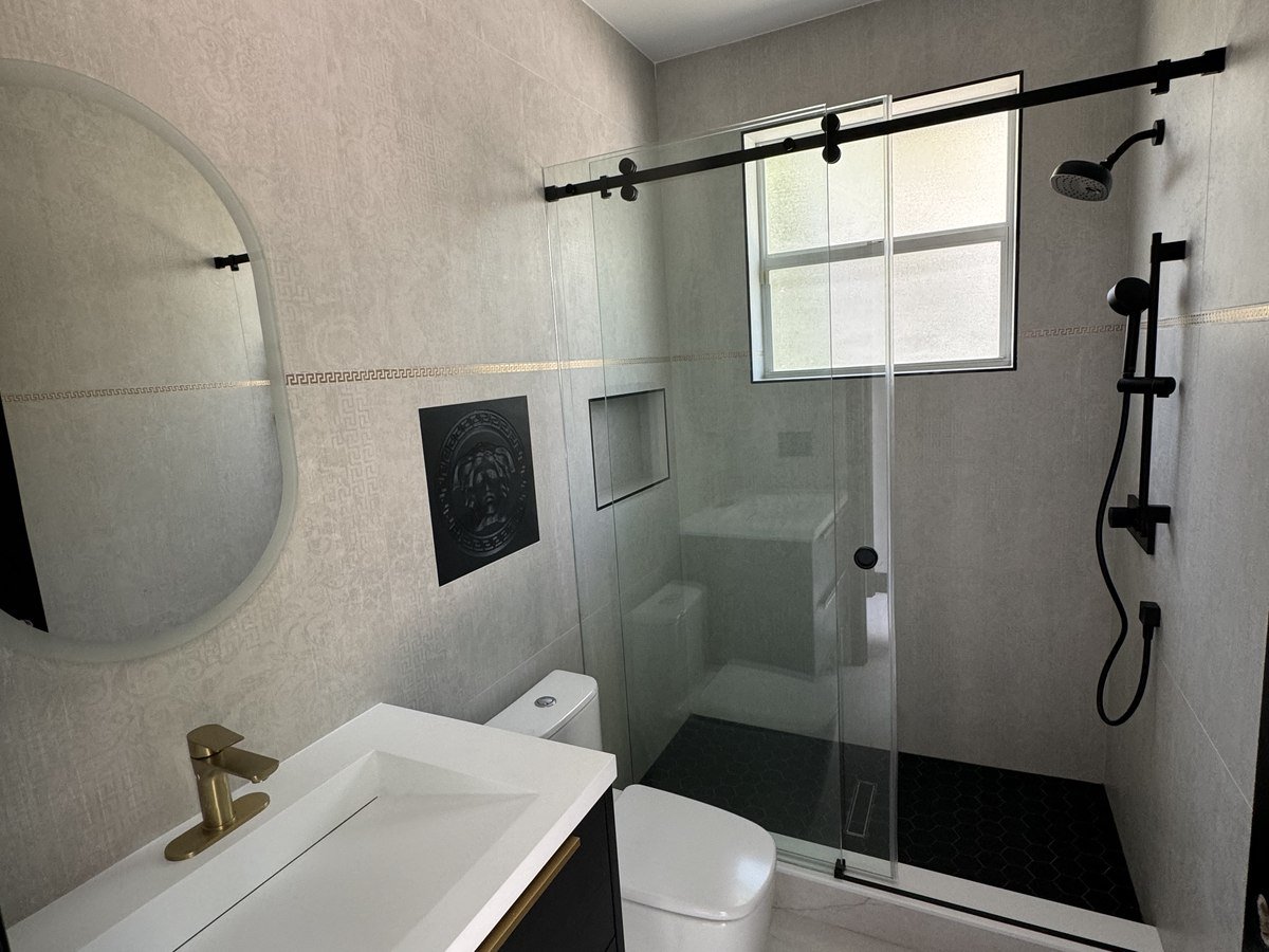 Designer Tile Bathroom Remodel, South Florida